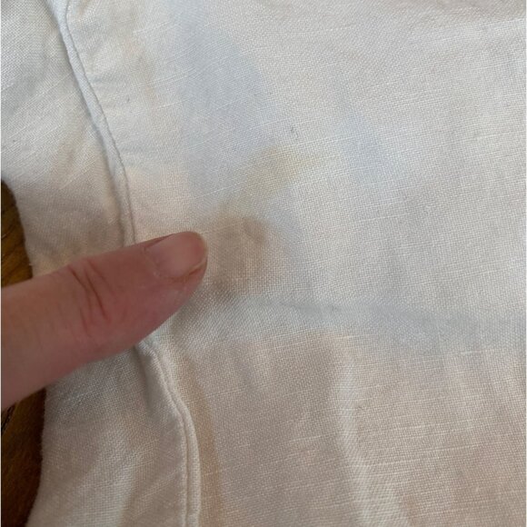 A New Day Linen Blend Wide Leg Pants Small Cropped Beachy Flowy White Elastic - Picture 7 of 8